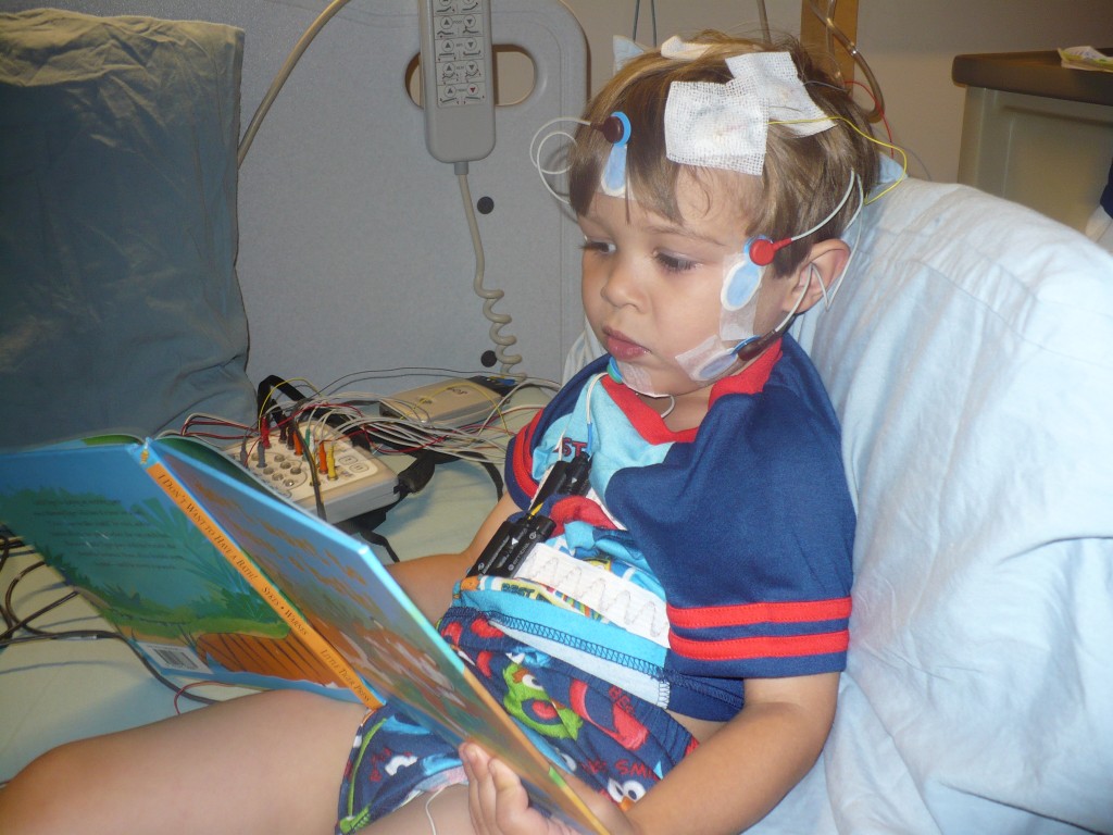 Toddler at a sleep study