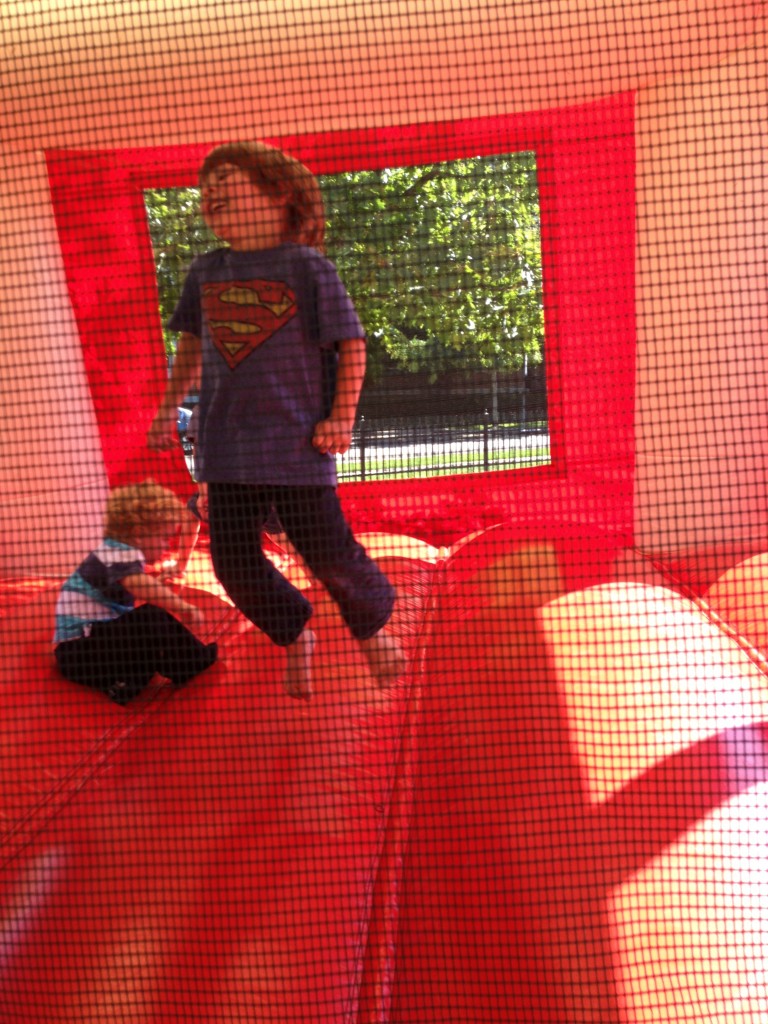 child in bounce house